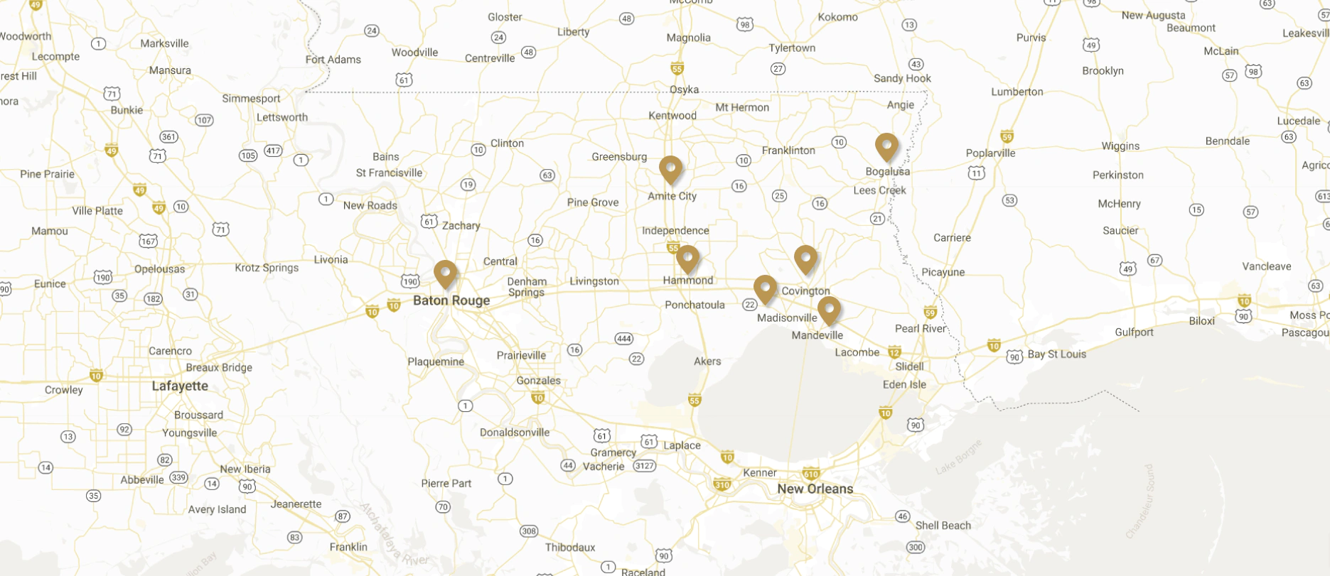 areas we serve map